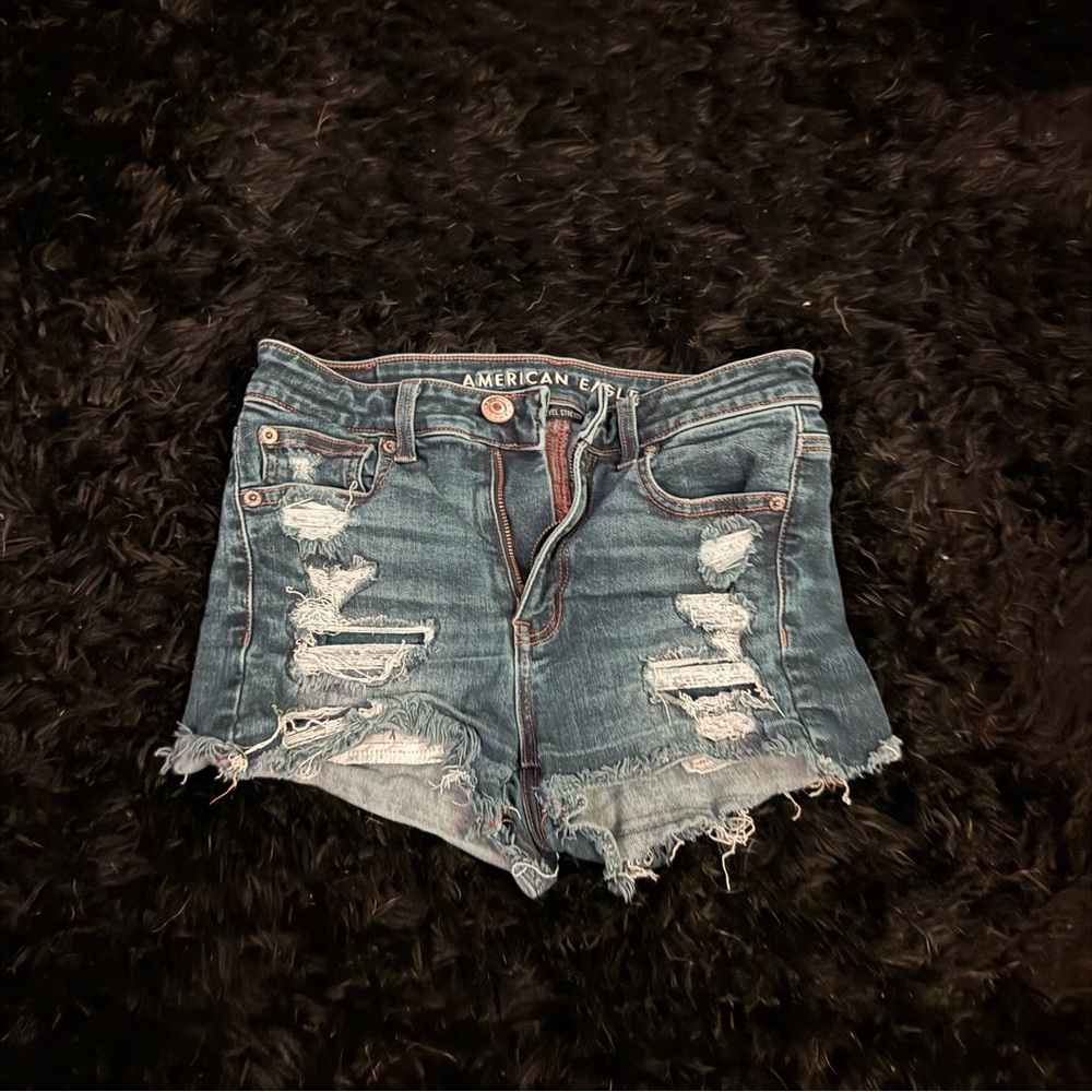 American Eagle Outfitters Ripped Blue Jean Shorts